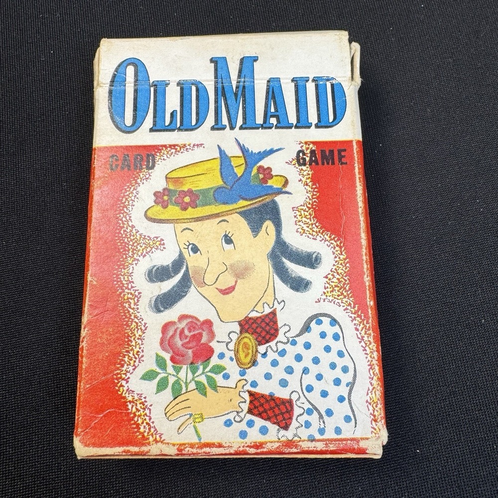 Vintage Whitman OLD MAID Card Game 40s-60s All Cards With Instructions Box Wear